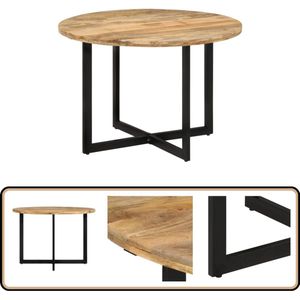 vidaXL Eettafel - 110x75 cm - Massief Mangohout Eetkamertafel - Houten Tafel - Mangohout Tafel - Retro Tafel - Industriële Tafel