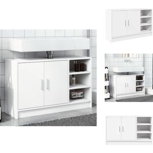 vidaXL Wastafelkast - Wastafelkasten - Badkamer Wastafel Kast - Wastafelkastje - Wastafelkast 90x29x55 cm bewerkt hout wit