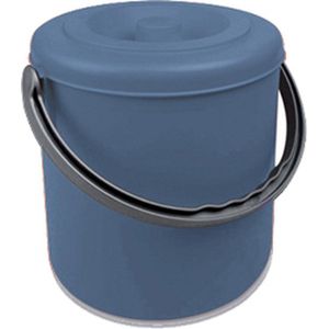 Afvalbakje - 'Eureka' - afvalscheiding - 10 liter - deksel - afsluitbaar - blauw - hengsel