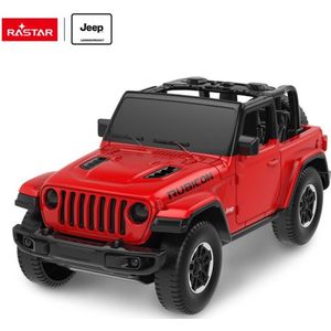 Jeep Wrangler Rubicon (Rood) (10 cm) 1/43 Rastar - Modelauto - Schaalmodel - Miniatuurauto