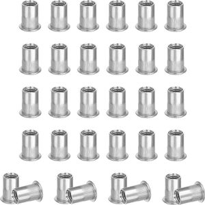 50 stuks M6 roestvrij stalen klinkmoeren - blindklinkmoeren platte kop - draadinzet moeren voor bevestiging meubels - decoraties handwerk .