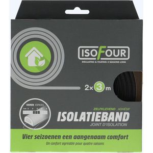 Isofour Tochtband EPDM type P 9x5.5 mm - 2x3m - 2x3m