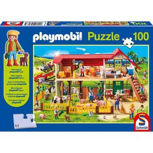 Schmidt puzzel Playmobil, Boerderij - 100 stukjes - 5+