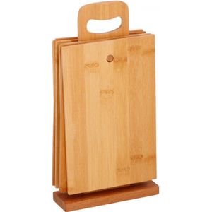 OZ Home - Bamboe Snijplanken Set - 7 delig met houder - 30x15cm