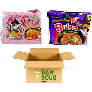 Damsouq® Instant Noedels Noodles Mixpakket Samyang Buldak Carbonara en Habanero Lime (10x130Gr)