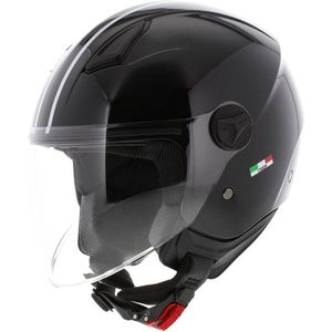 Vito Moda kinder jethelm bambino glans zwart - Kinder L - Scooterhelm Snorfietshelm Motorhelm