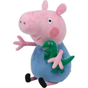 Pluche Peppa Pig/Big George knuffel met dino 28 cm speelgoed - Cartoon varkens/biggen knuffels - Speelgoed voor kinderen