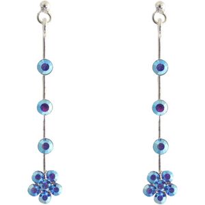 Behave – Oorbellen – 925 Sterling Zilveren Oorbellen met Kongings Blauw Multi Kristal steentjes