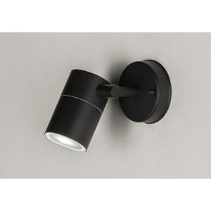 Lumidora Wandlamp 30828 - Voor buiten - GU10 - 5.0 Watt - 300 Lumen - 2700 Kelvin - Zwart - Metaal - Buitenlamp - Badkamerlamp - IP44 - Met Sensor