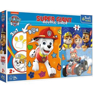 SUPER GIANT DOUBLE-SIDED PUZZEL 3 IN 1 PAW PATROL 15PCS