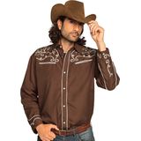 Boland - Shirt Western bruin (M) - Volwassenen - Cowboy - Cowboy - Indiaan