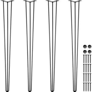 VEVOR Tafelpoten Haarspeldpoten - Set Van 4 - 101,6*11*11 cm - Koolstofstaal Meubelpoten- Tafelbankpoten Voor Bijzettafels, Banktafels, Houten Banken, Hoge Stoelen, Bartafels - Zwart