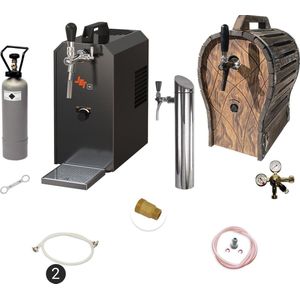Complete onderbouw set - Biertap JET 30, 1-kraans, 35 liter/uur - Droogkoeler, Thuistap, Bierkoeler - met houten vat