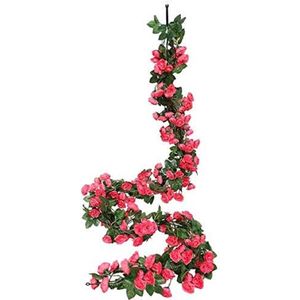 Bloemenslingers namaakroos wijnstok 4 stuks kunstbloemen hangende roos klimop hangende manden bruiloft boog tuin achtergrond decor (fuchsia)