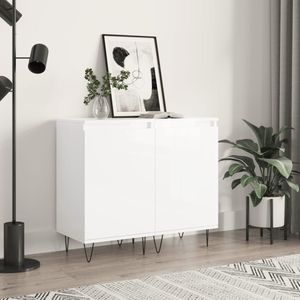 The Living Store Dressoir - Hoogglans Wit - 40 x 35 x 70 cm - Flexibele deurinstallatie