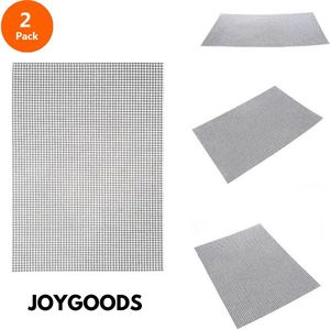 JOYGOODS® Grilmatten voor de BBQ of Oven - 2 stuks - Grillmat - Matjes voor in de oven - Barbecuematjes - Barbecue - Grillmatje - Zwart