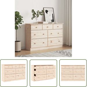 The Living Store Ladekast ALTA 112x35x73 cm massief grenenhout - Ladekast - Houten Ladekast - Grenenhout Meubel - Opbergkast - Vintage Kast