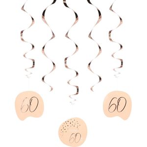 Folat - Hangdecoratie Elegant Lush Blush 60 Jaar - 5 stuks