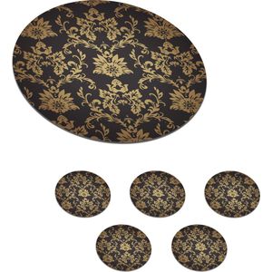 Onderzetters voor glazen - Rond - Bloemen - Licht - Vintage - 10x10 cm - Glasonderzetters - 6 stuks