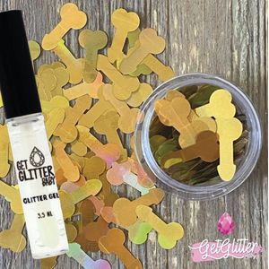 GetGlitterBaby® - Chunky Festival Glitters Sterretjes voor Lichaam en Gezicht Jewels Gel Glitterlijm Huid lijm / Face Body Glitter Piemels + Glittergel Huidlijm