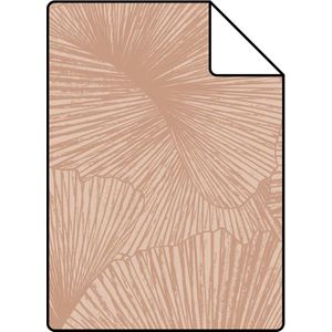 Proefstaal ESTAhome behang 3D-motief bladeren terracotta roze - 26.5 x 21 cm - 131396-S