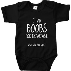 I had boobs for breakfast. What did you have? - Maat 56 - Romper zwart