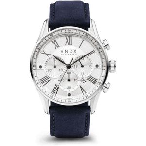 VNDX Amsterdam - Horloge voor mannen - The Chief Wit Leder Blauw