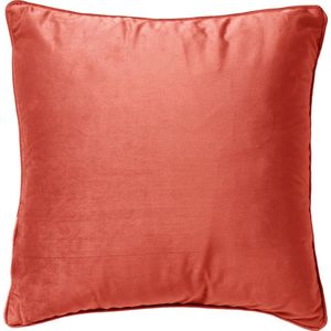 Dutch Decor FINN - Sierkussen 60x60 cm - velvet - effen kleur - Coral - koraalroze - Inclusief binnenkussen