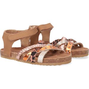 Ton & Ton Meisjes Platte sandalen - Pl_omo08 - Cognac - Leer - - Maat 24