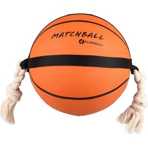 Hondenspeelgoed matchball basketbal - Oranje - 24 cm