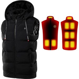 Verwarmde Bodywarmer - Heated Vest - Elektrische Bodywarmer - Met Capuchon - Jas - Oplaadbaar - Heren - Maat XL - Zwart