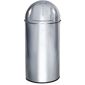 Prullenbak - 35L - Chroom - Plaatstaal - Push