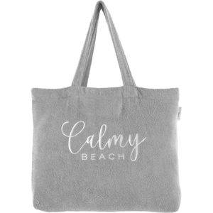 Badstof strandtas XXL badtas - 100% katoenen shopper strandtas groot voor dames en heren met binnenvak en lange handgrepen