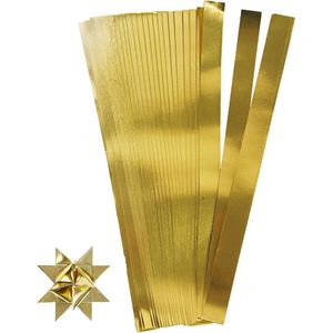 Vlechtstroken, L: 73 cm, d 11,5 cm, B: 25 mm, goud, 100 stroken/ 1 doos