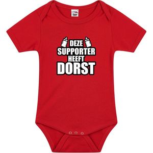 Belgie fan baby romper Deze supporter heeft dorst rood jongens en meisjes - EK / WK Babykleding 68