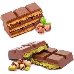 Bundel - Dubai Chocolade 200 Gram & Krokant Hazelnootpasta Chocolade 100 Gram - Extra Gevuld en Knapperige Knafeh - Handgemaakt