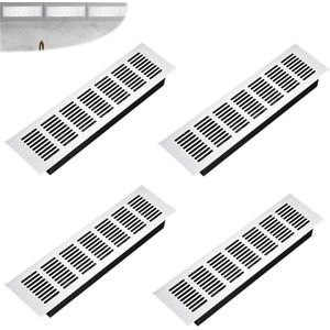 4 stuks aluminium ventilatieroosters voor afvoerlucht in keuken, toilet, garage en woonkamer (80 x 300)