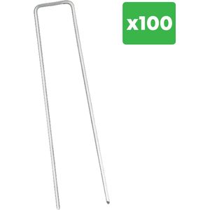 YUGN 100 Gronddoekpennen - Scherpe Gegalvaniseerd Anti Roest Grondpennen - 15.5x2.5x0.3CM - Cadeautip