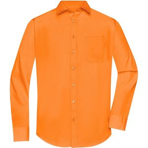 James and Nicholson Blouse Heren Met Lange Mouw - Overhemd Heren - Koningsdag - Oranje Shirt - Oranje Kleding - Orangefit - (Oranje Maat XL)