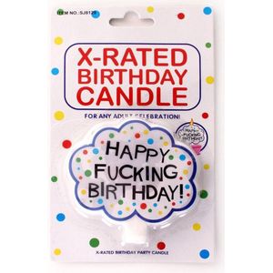 Verjaardagskaarsje Happy fucking birthday