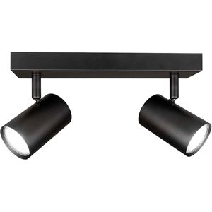 Ledvion LED Plafondspot Zwart Duo - Dimbaar - 5W - 6500K - Kantelbaar
