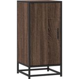 vidaXL - Dressoir,5x35x76 - cm - bewerkt - hout - en - metaal - bruin - eikenkleur