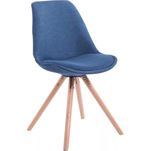 In And OutdoorMatch Bezoekersstoel Justen - Donkerblauwe stoel - Set van 1 - Met rugleuning - Vergaderstoel - Zithoogte 45cm