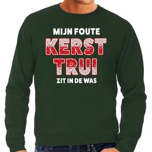 Foute Kersttrui / sweater - Mijn Kerst trui zit in de was- groen voor heren - kerstkleding / kerst outfit L