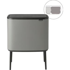 Brabantia Bo Touch Bin Prullenbak - 11 + 23 liter - Afvalscheiding - Mineral Concrete Grey