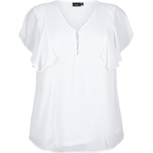 ZIZZI MHAJAR, S/S, BLOUSE Dames Blouse - White - Maat XL (54-56)