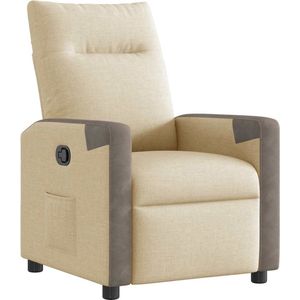 vidaXL Verstelbare Fauteuil Crème-Grijs Stof