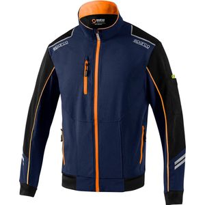Sparco Tech Softshell Jas | blauw-oranje / l | Softshell Jassen | 02413BMAF3L