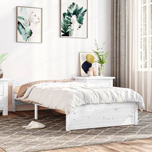 The Living Store Houten bedframe - eenpersoons - 90 x 190 cm - wit