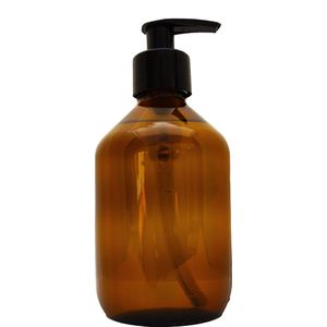 24DOTS Living Zeepdispenser | 300 ml Bruin Amber Glas | Zeeppompje | Zeeppomp | Met Zwart Pompje
